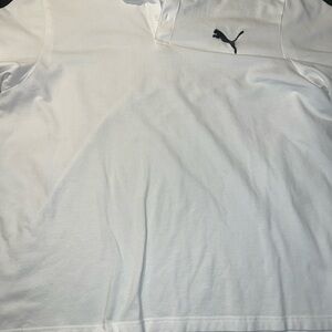 Puma Men's White Polo with Black Logo
